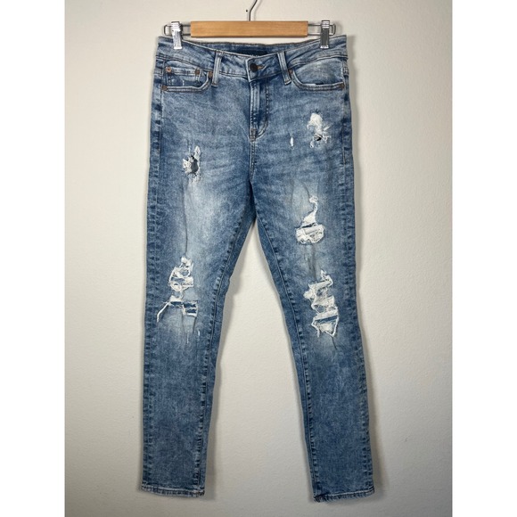 Aeropostale Other - Aeropostale Athletic Skinny Jeans Mens 28x32 Light Wash Distressed Ripped Blue